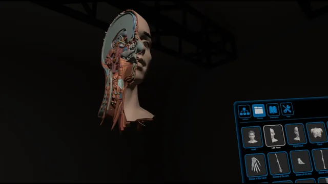 A detailed anatomical model shown in the Advanced Anatomy interface.