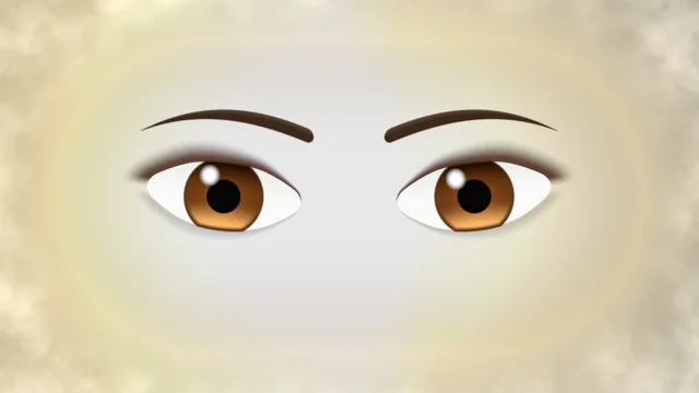 Current UbiquityVX procedural face with brown eyes, rendered from its Unity MainScene.